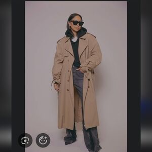 London Fog Classic Beige Oversized Trench Coat